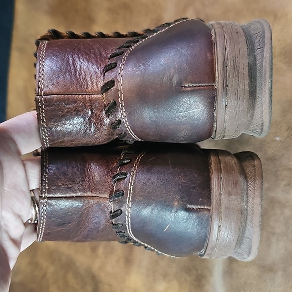 Weatherproof Genuine Leather   Brown Ankle Booties - Picture 6 of 11